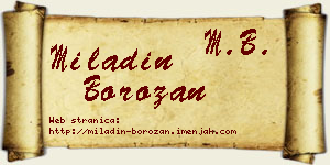 Miladin Borozan vizit kartica